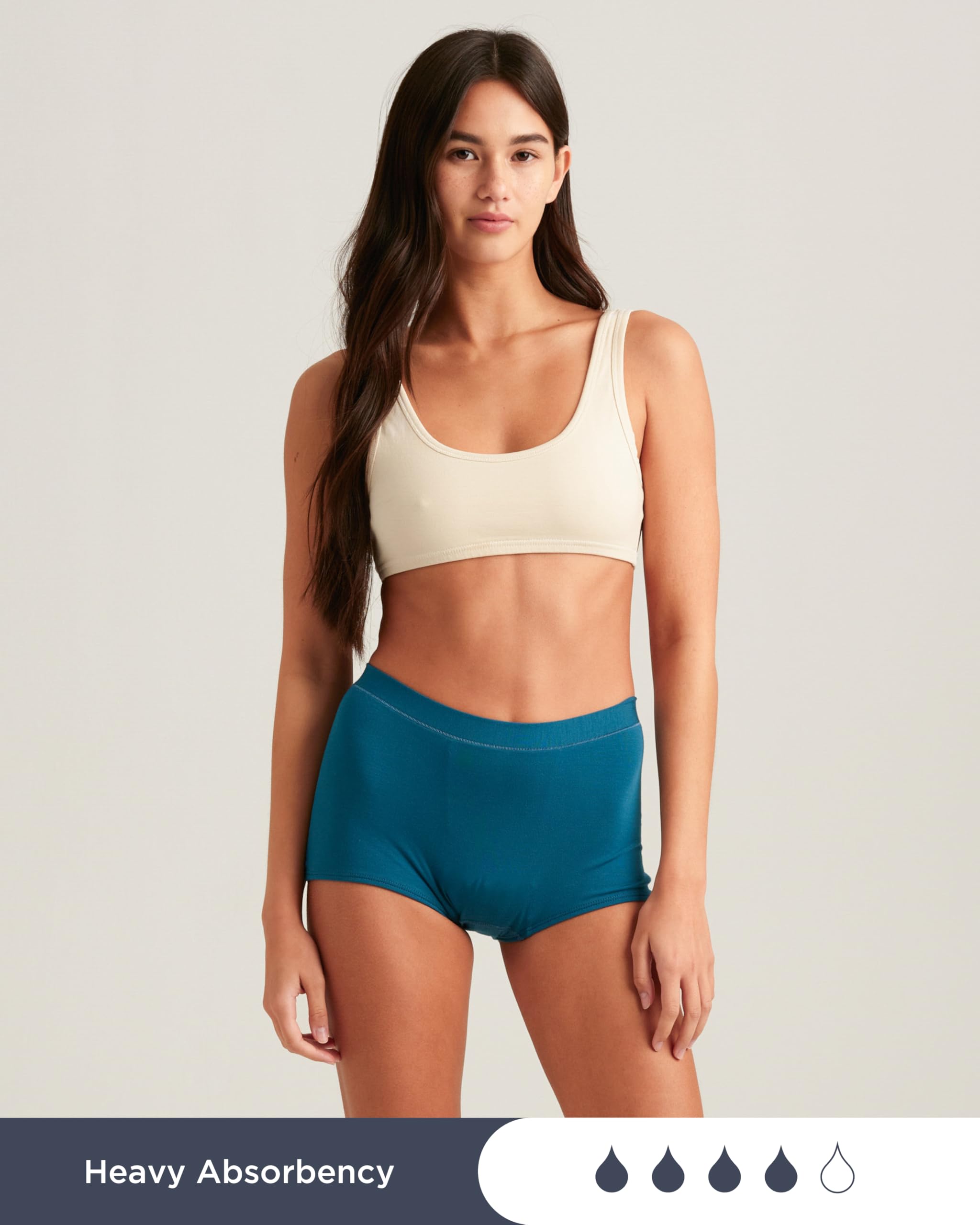 saalt Comfort Modal Boyshort Period Underwear - Heavy Absorbency - Comfortable, Thin, and Keeps You Dry from All Leaks (Small, Deep Marine) - Image 3