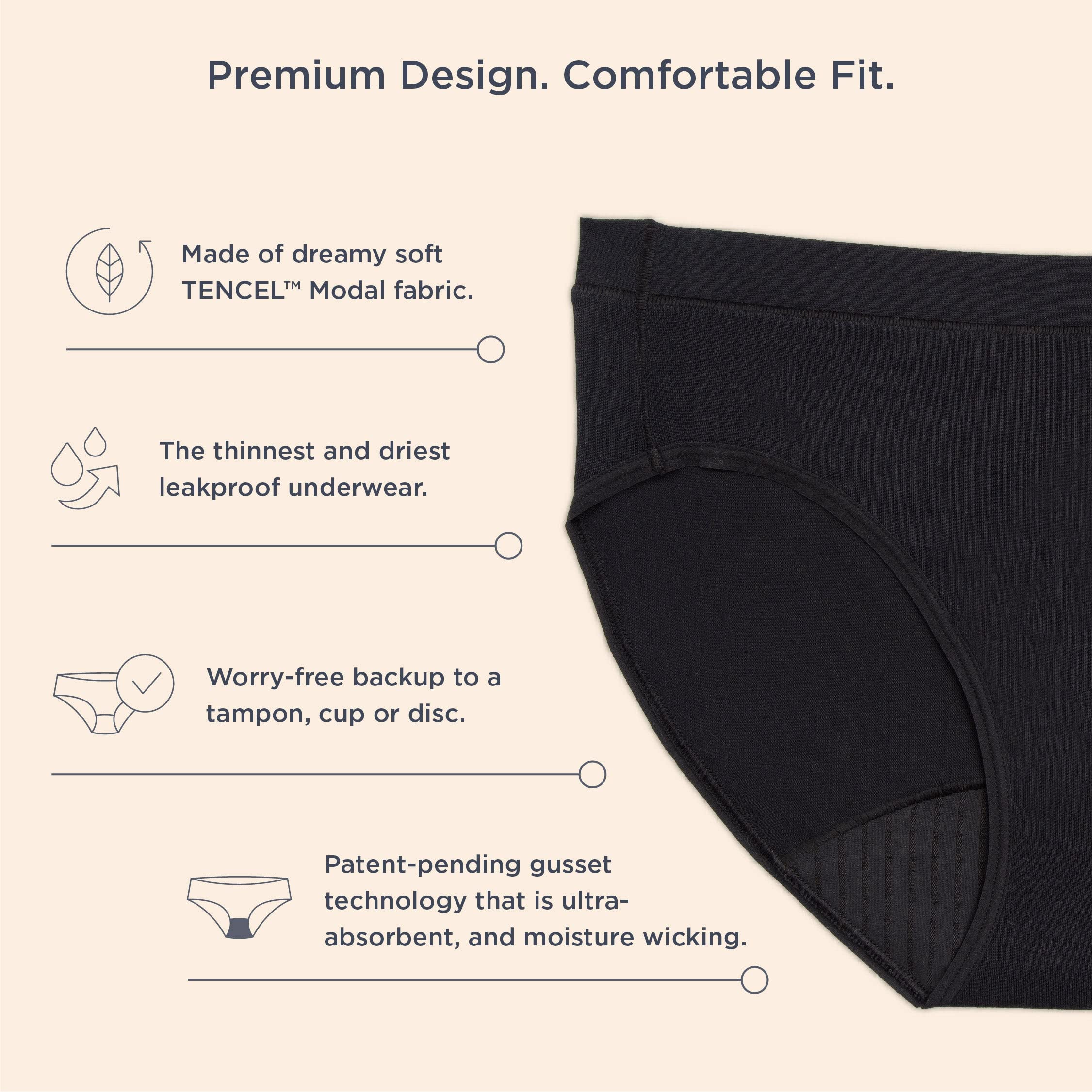 saalt Comfort Modal Brief Period Underwear - Heavy Absorbency & Super Absorbency - Image 3