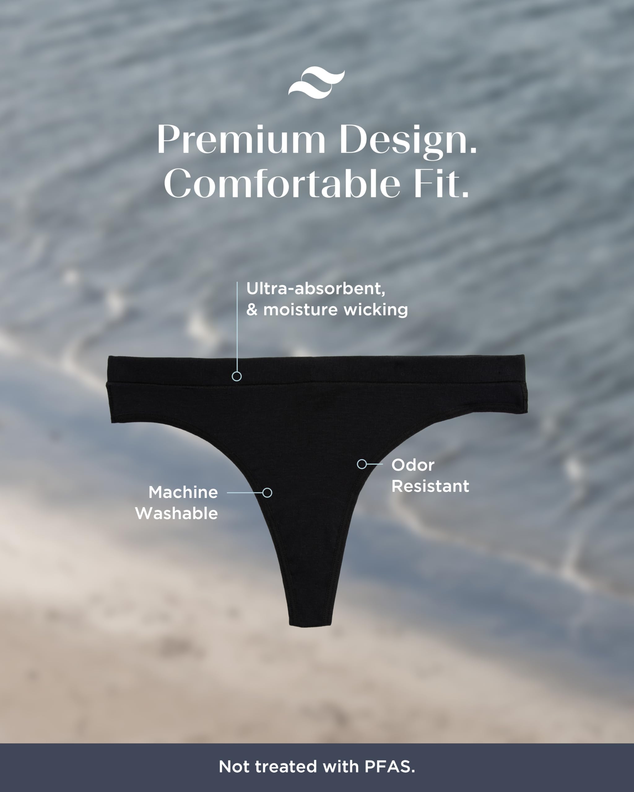 saalt Comfort Modal Thong Period Underwear - Light Absorbency - Keeps You Dry from All Leaks - Image 4