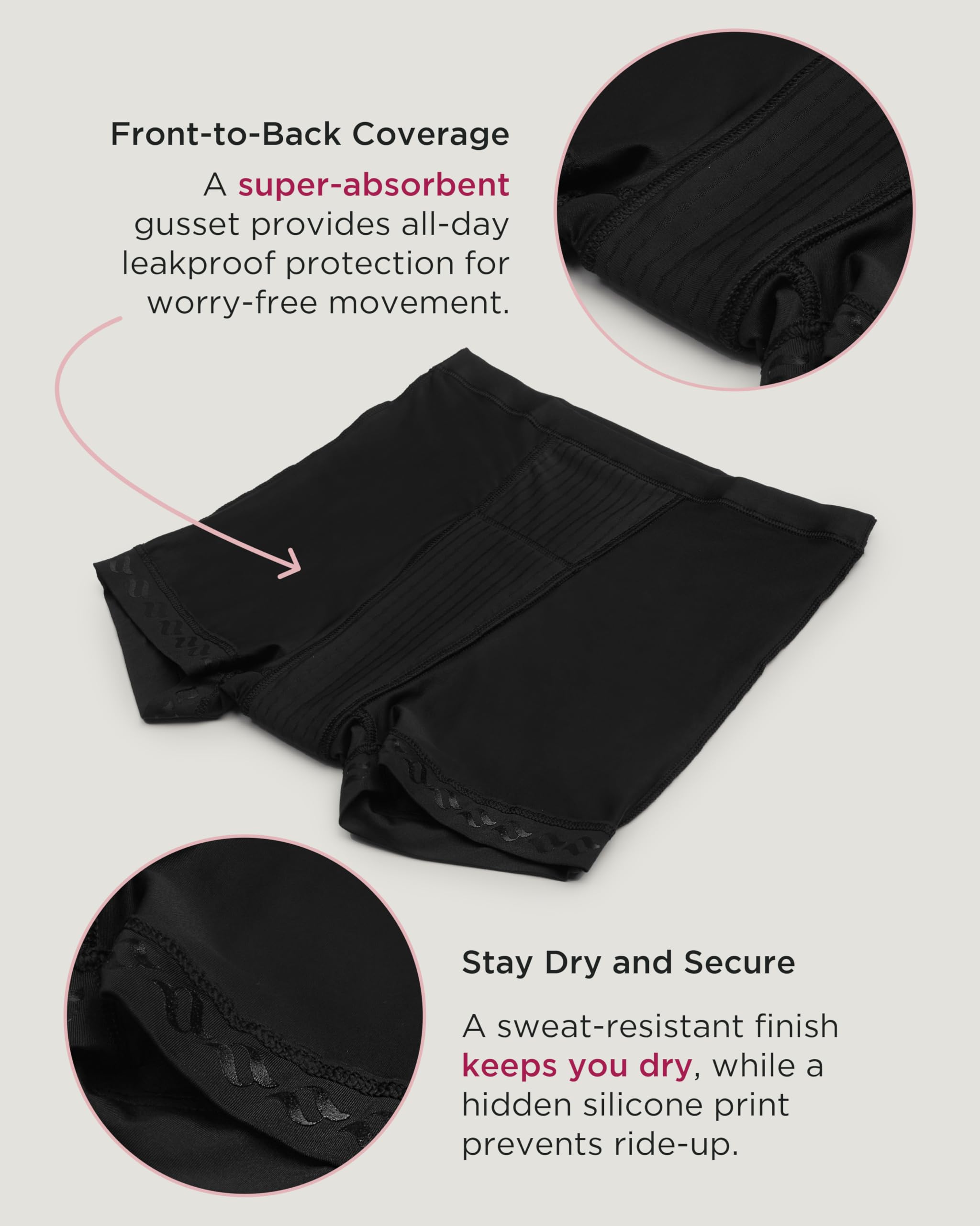 saalt Leakproof Teen Sport Shorts Period Underwear - Soft-Stretch, High-Rise, Machine Washable - Image 5