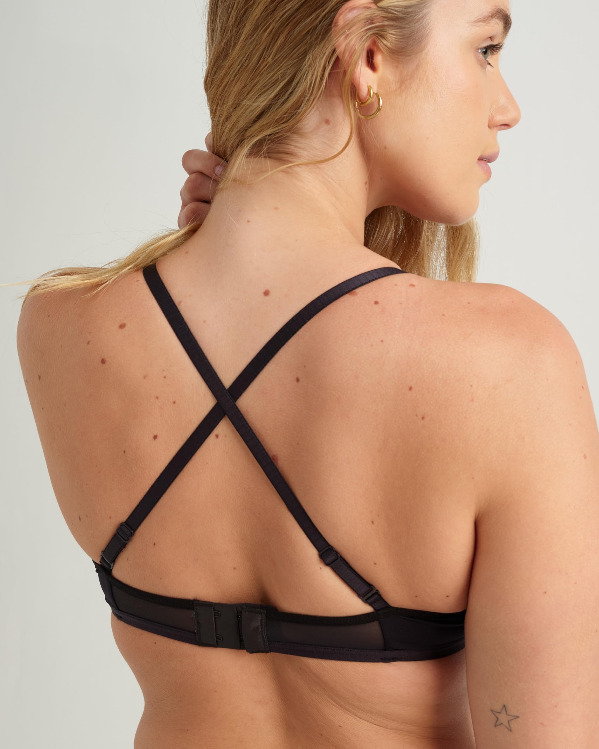 saalt Mesh Bralette - Light Support Bralette for Everyday Comfort - Adjustable Straps & Hook Closure - Silky Soft Fabric - Image 3