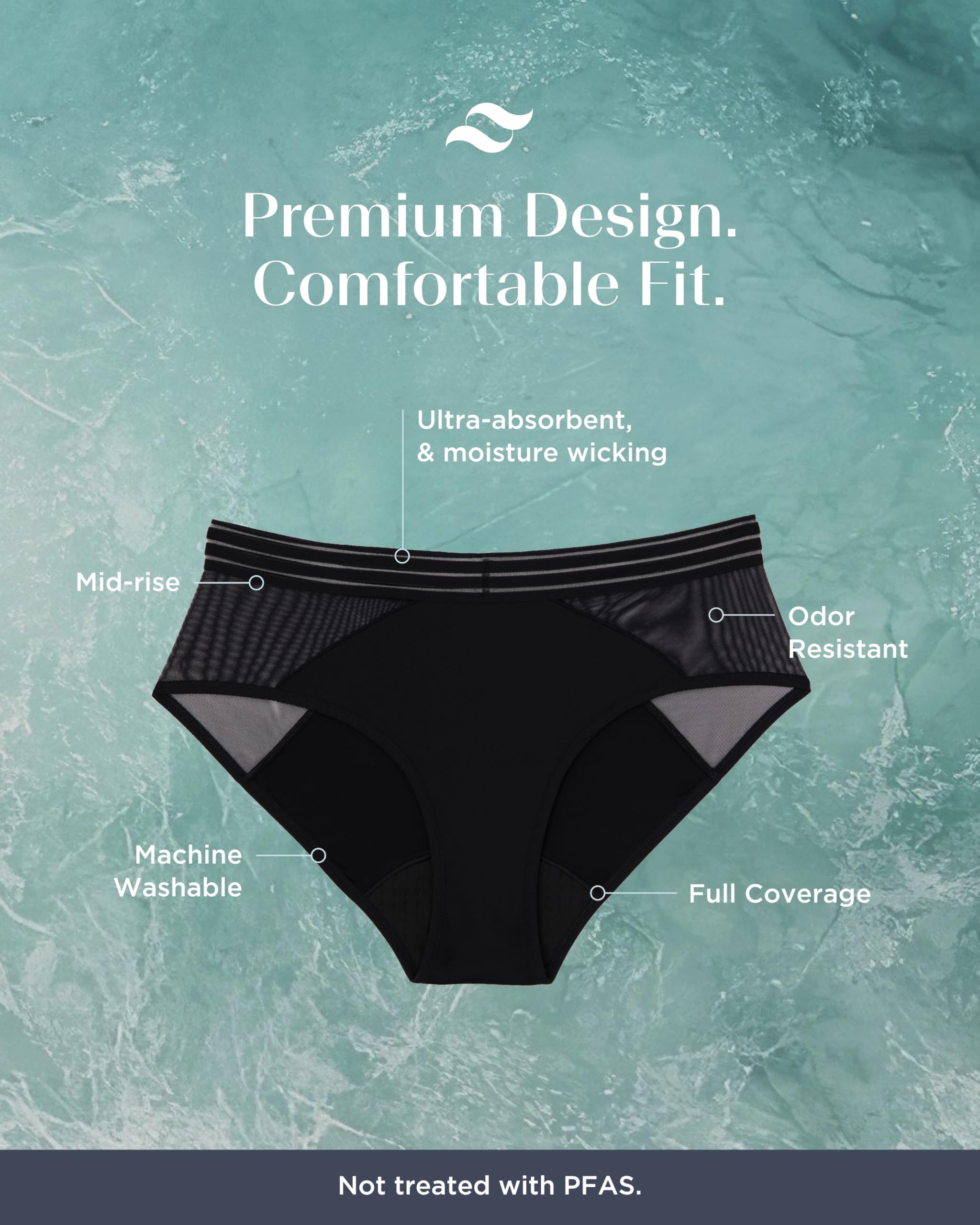 saalt Mesh Hipster Period Underwear – Mid-Rise Leak Proof Underwear for Women – Soft Breathable Fabric - Image 5