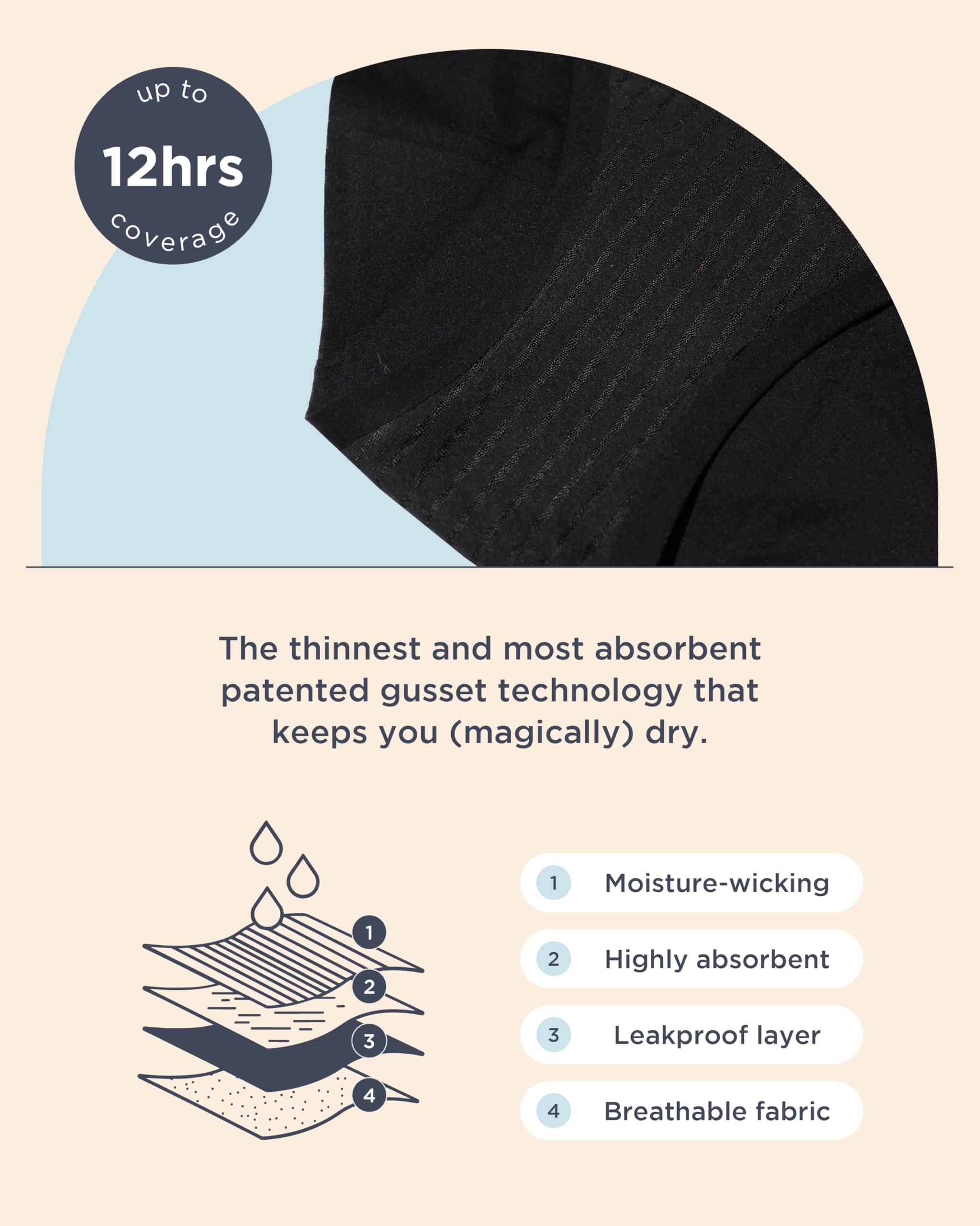 saalt Seamless Brief - Period Underwear - Regular, Heavy, & Super Absorbency - Replaces Pads & Tampons - Image 7