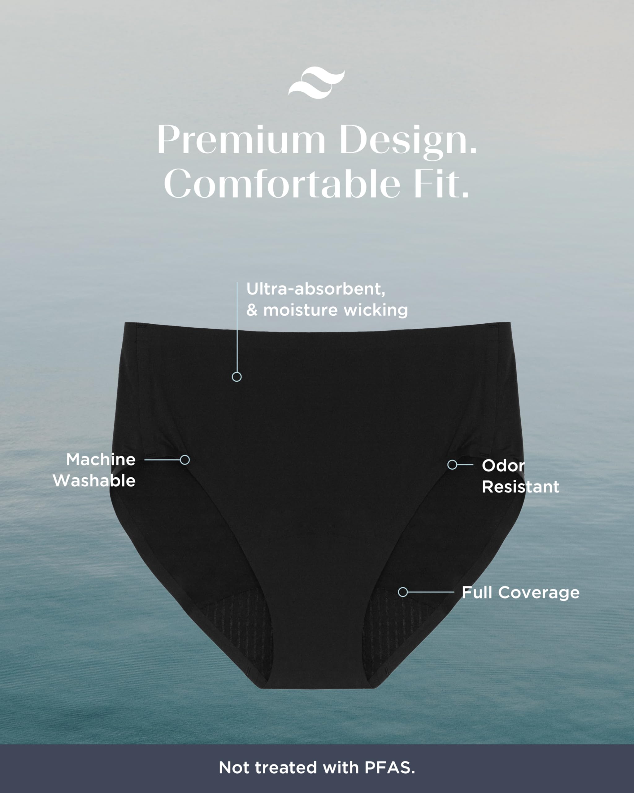 Saalt Seamless High Waisted Underwear - Womens Period Underwear - High-Rise Leakproof Panty - Made with Lycra Xtra Life - Reusable & Washable - Image 5