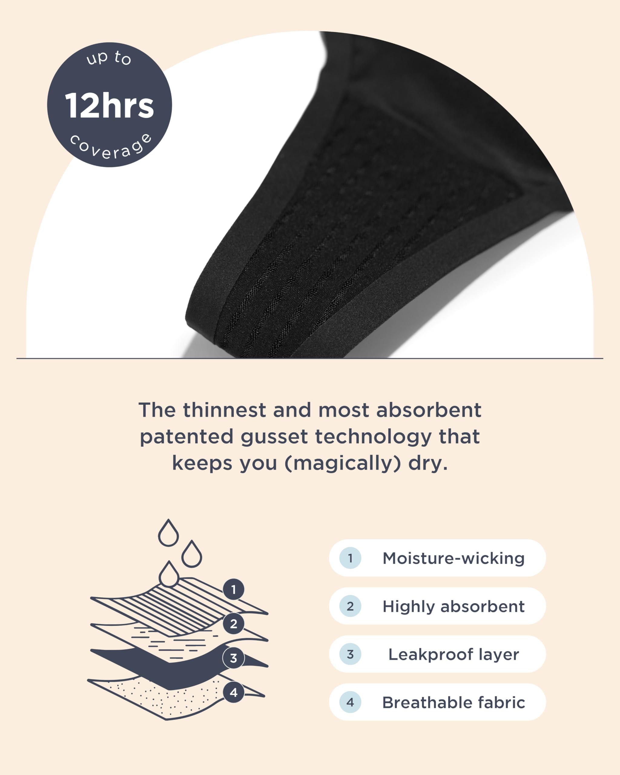saalt Seamless Thong - Womens Period Underwear - Replaces 1 Liner or 2 Light Tampons - Image 7