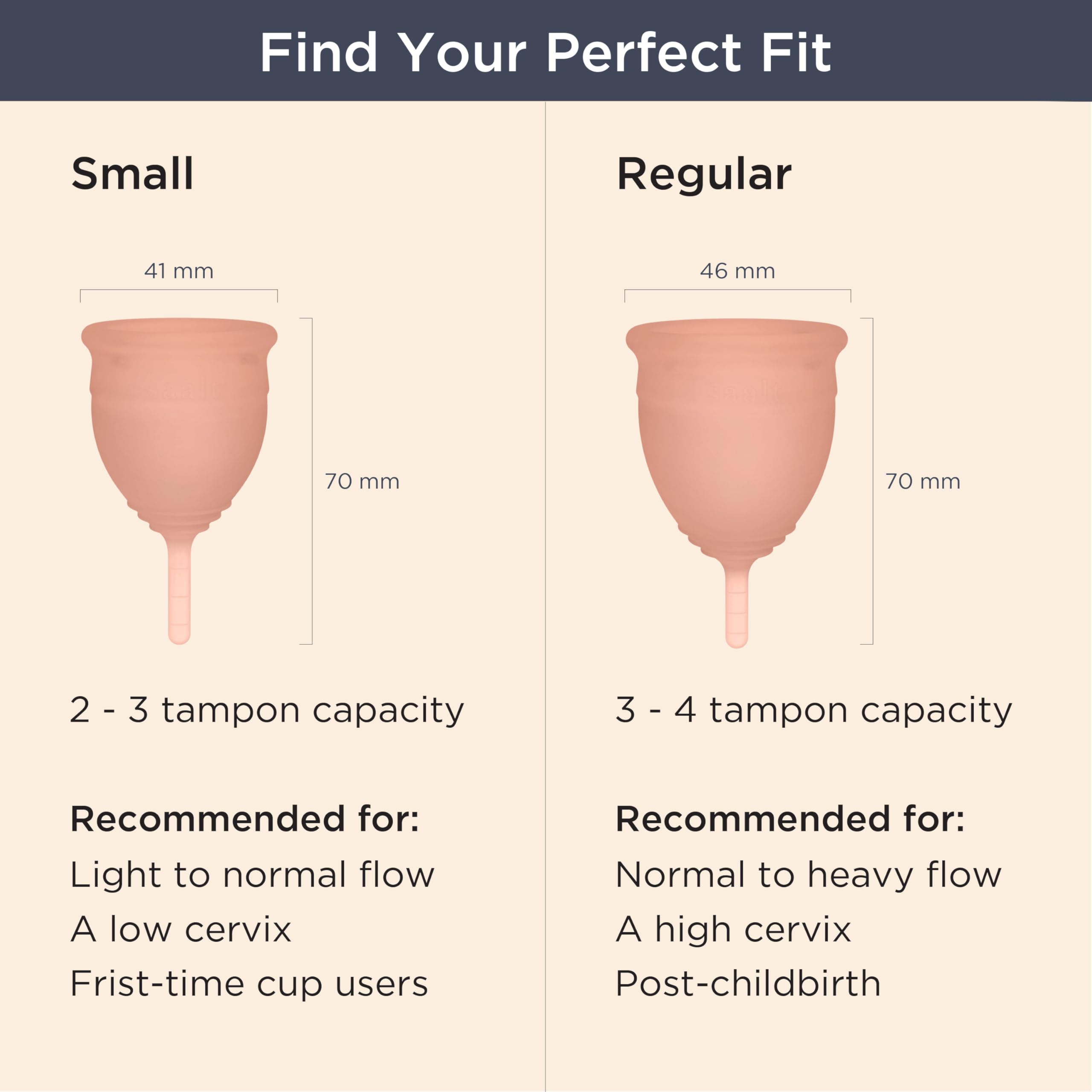 Saalt Soft Menstrual Cup – Reusable Period Cup – Made for Comfortable, Leak-Free Protection Up to 12 Hours – BPA & Latex Free – Includes Cup & Carry Bag (Small, Desert Blush) - Image 6