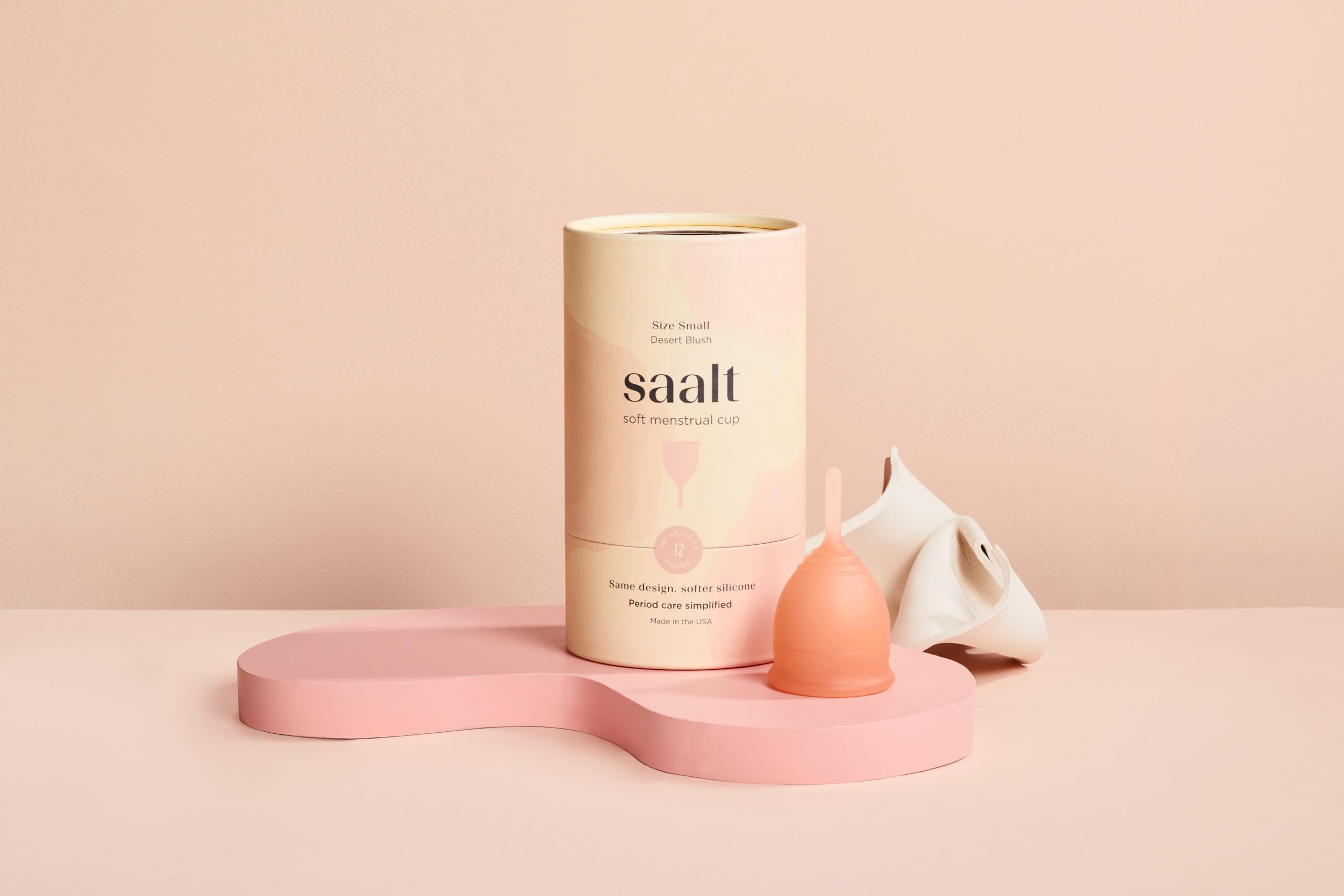 Saalt Soft Menstrual Cup – Reusable Period Cup – Made for Comfortable, Leak-Free Protection Up to 12 Hours – BPA & Latex Free – Includes Cup & Carry Bag (Small, Desert Blush) - Image 8