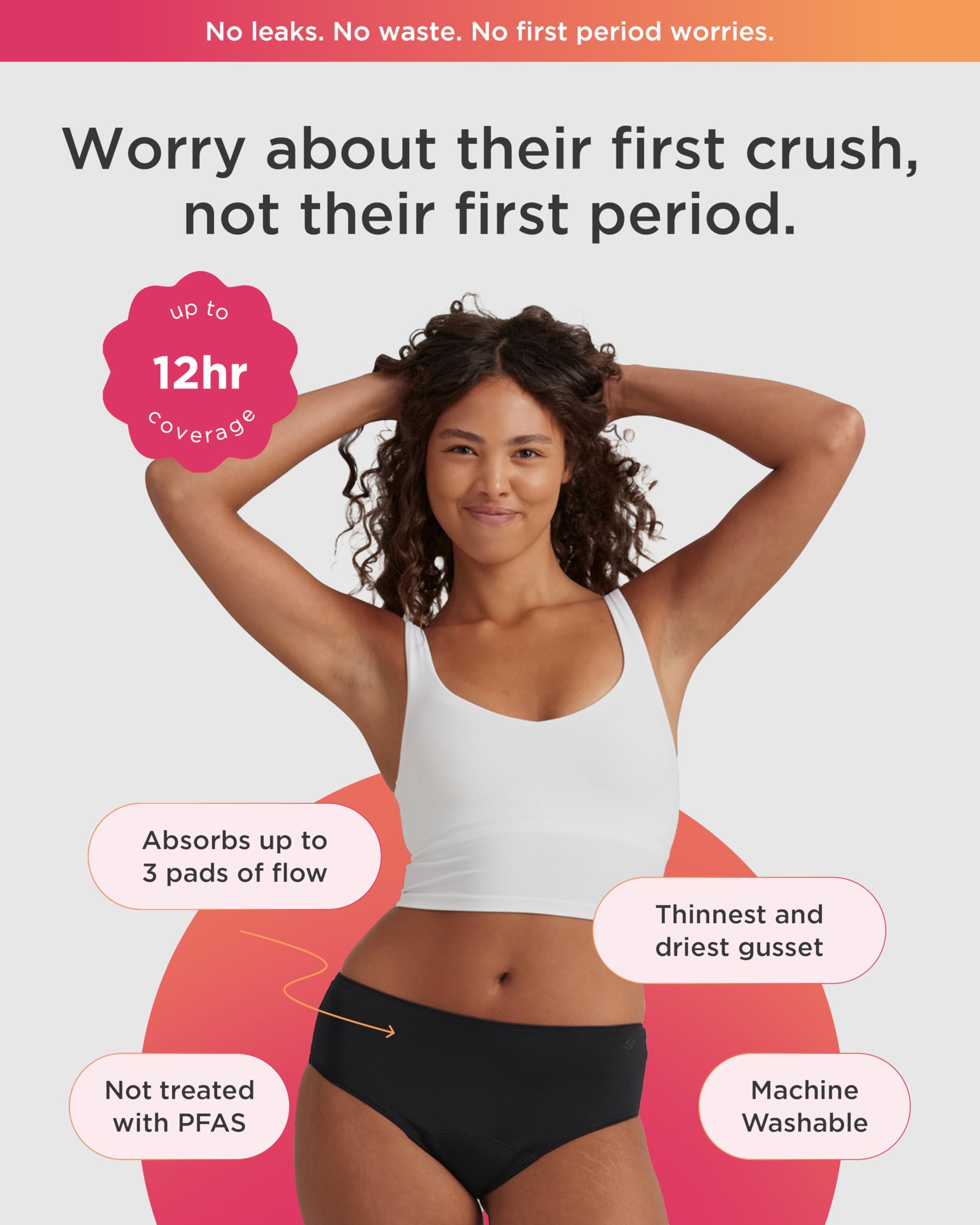 Saalt Teen First Period Kit - Includes Leakproof Period Underwear, Menstrual Cup, Menstrual Cup Wash, Compact Sanitizer, Feminine Wipes, Storage Bag, Saalt Stickers & Period Care 101 Booklet - Small - Image 4